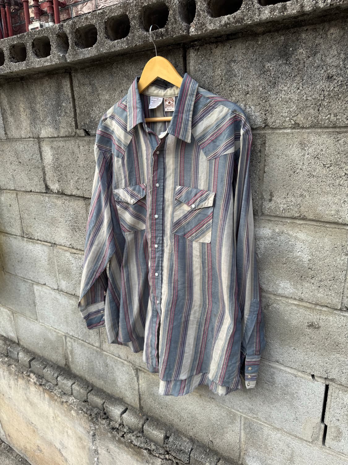 80s 웨스턴프론티어 빈티지 스트라이프 웨스턴 셔츠 상품이미지3