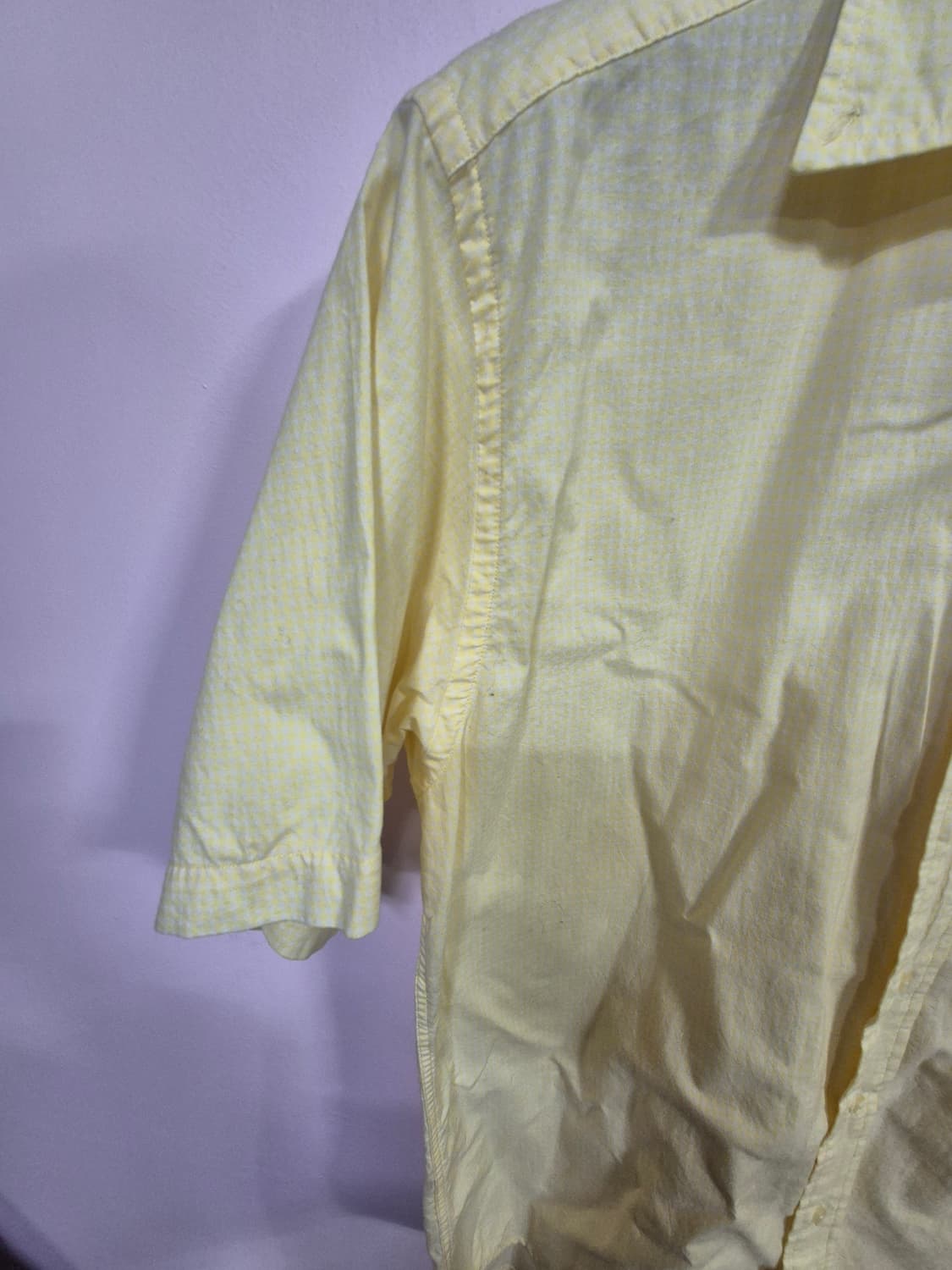 타미  옐로우 체크 반팔 셔츠 상품이미지3