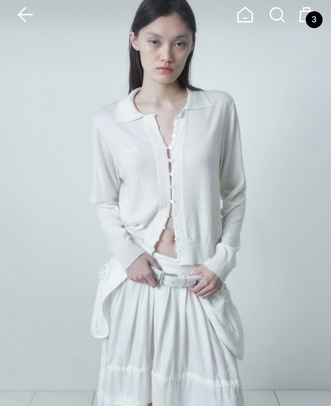 세릭 CERRIC 카라 가디건 아이보리 상품이미지2