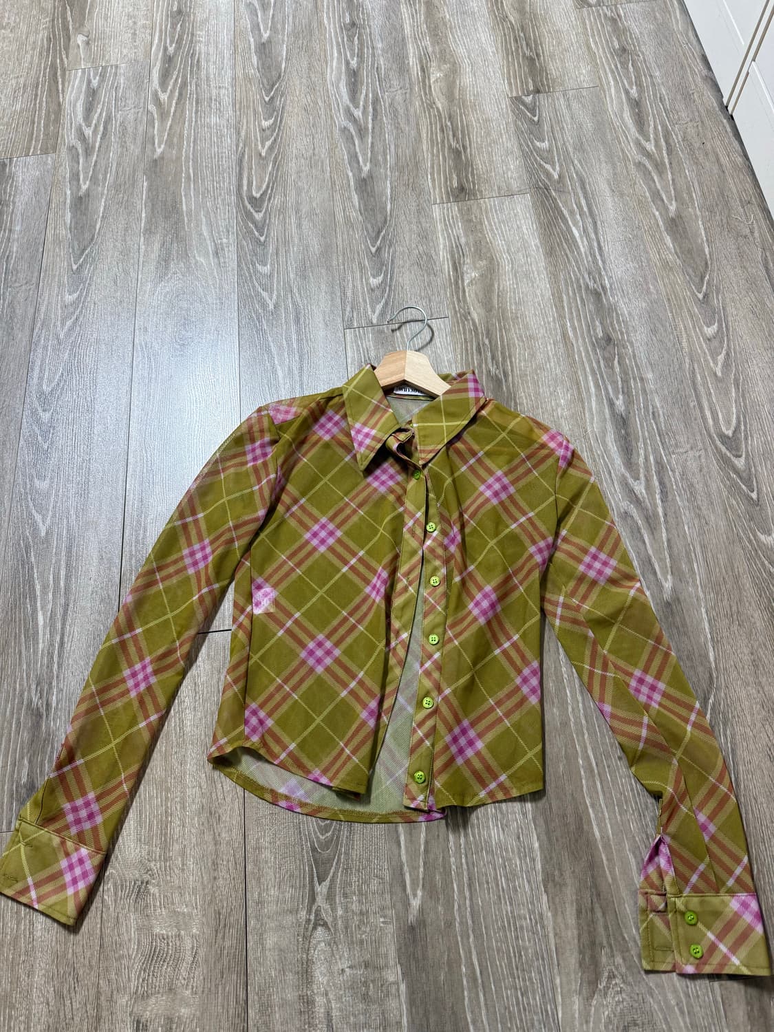 [현재 단종] 와이낫어스whynotus 매쉬 체크 셔츠 상품이미지5