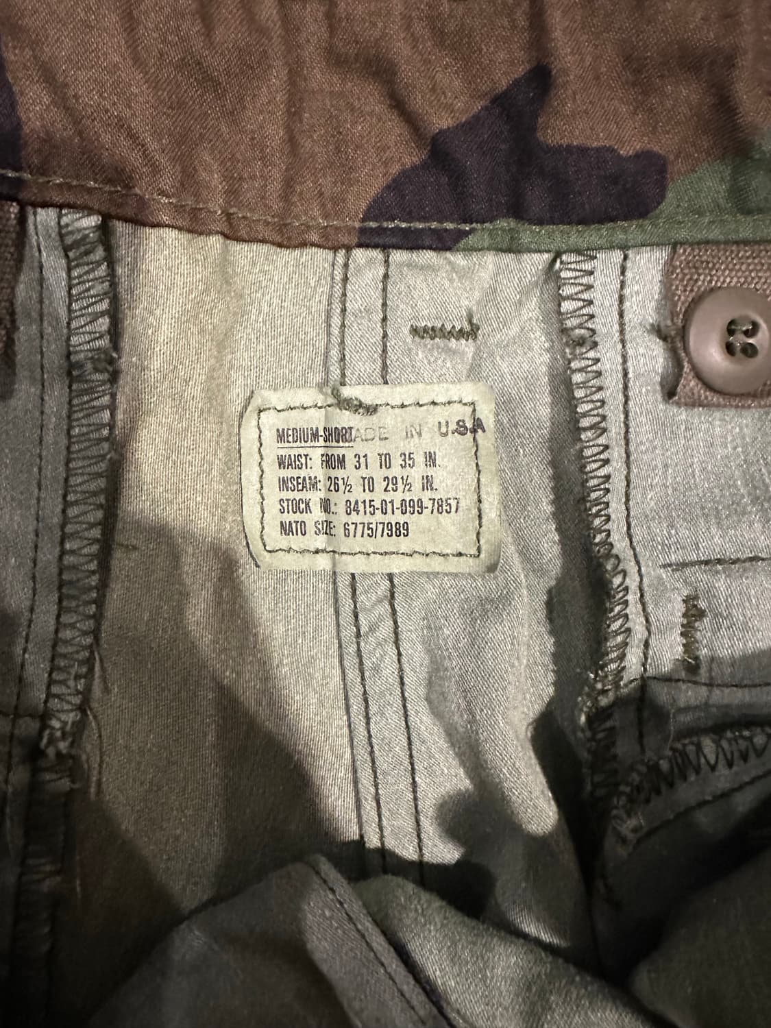 빈티지 80s M65 우드랜드 필드 팬츠 상품이미지4