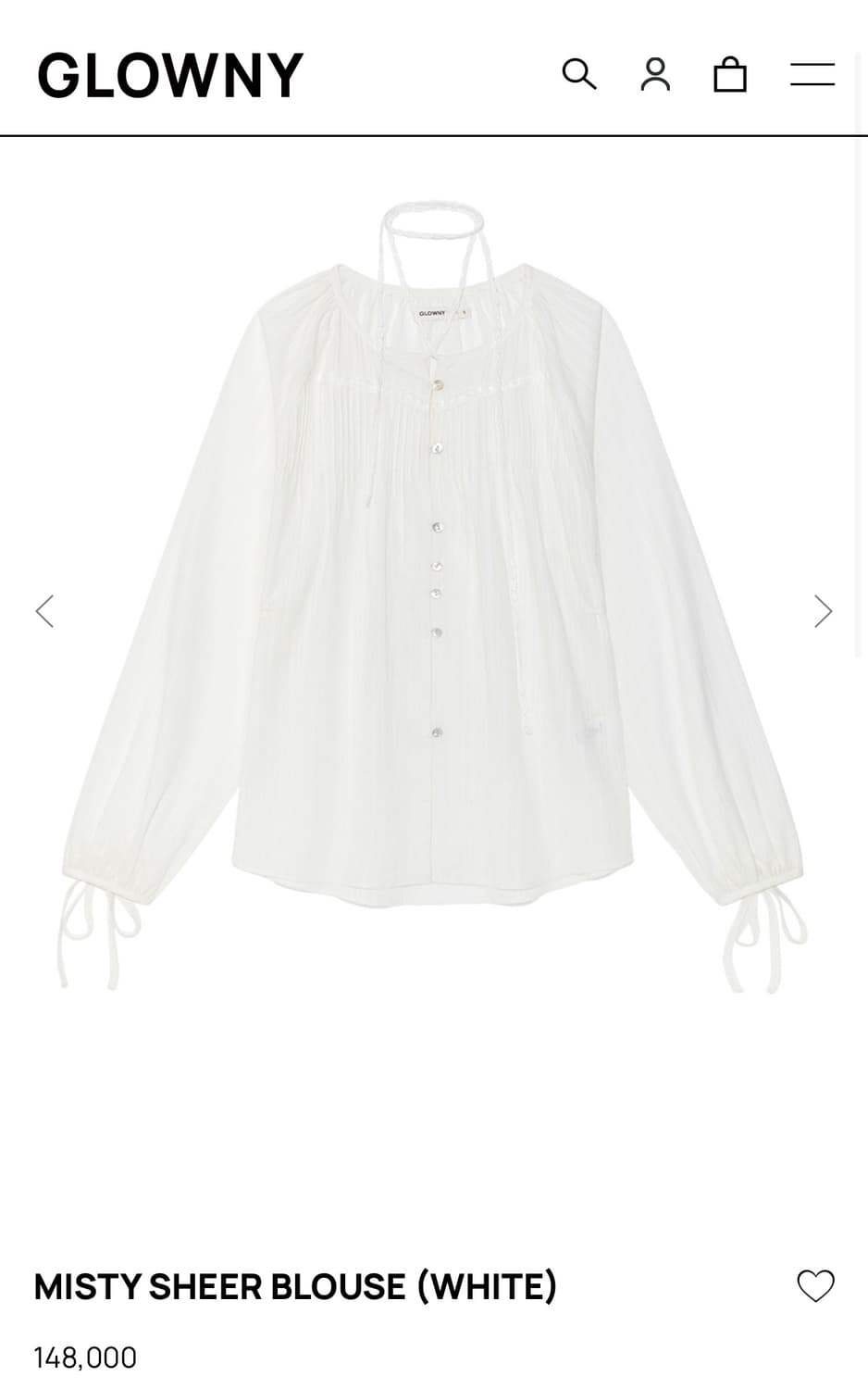 글로니 misty sheer blouse m사이즈 상품이미지1