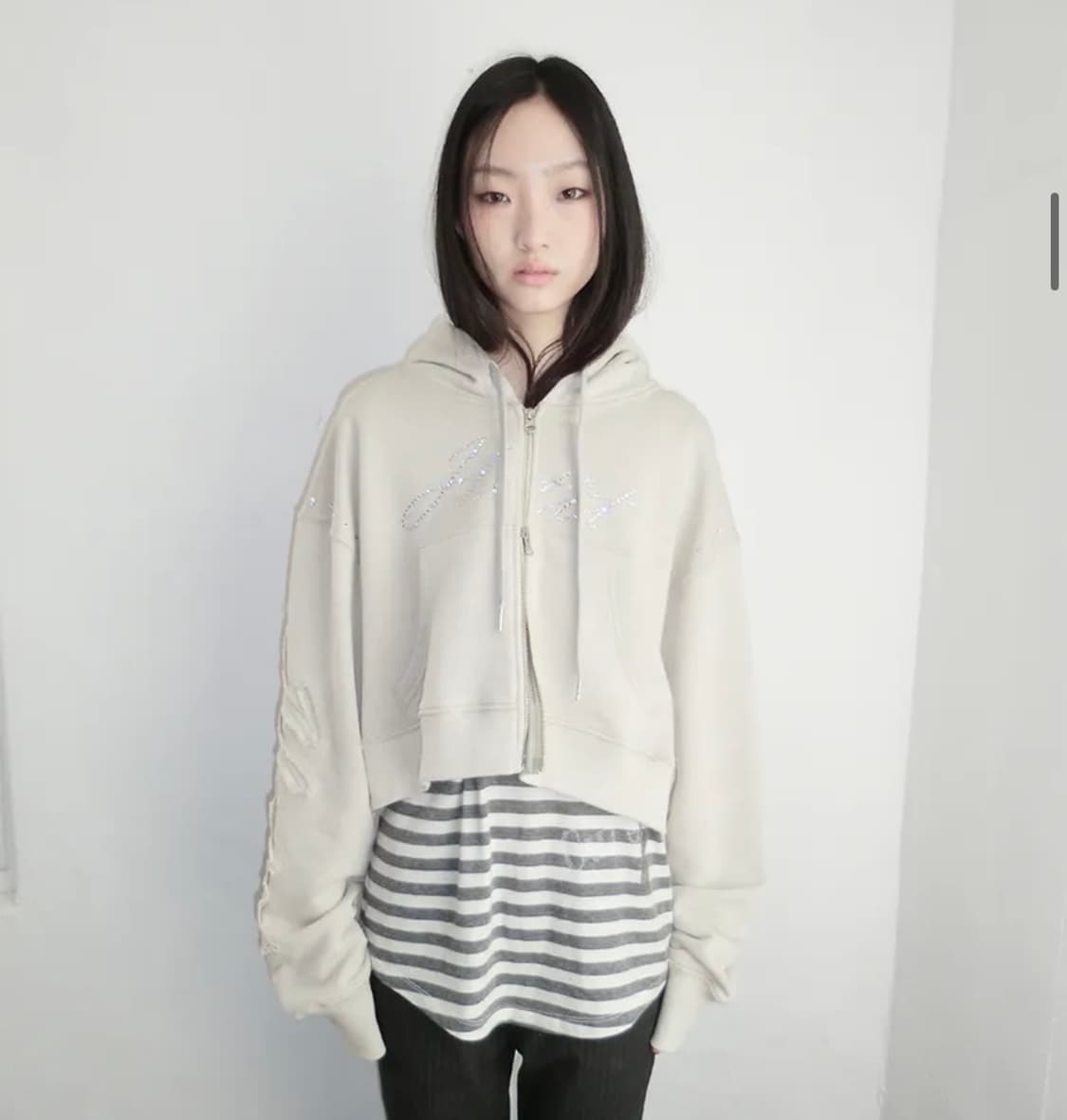 hetit헤티 내추럴 샤인크롭 후드티(원가15.9) 상품이미지3