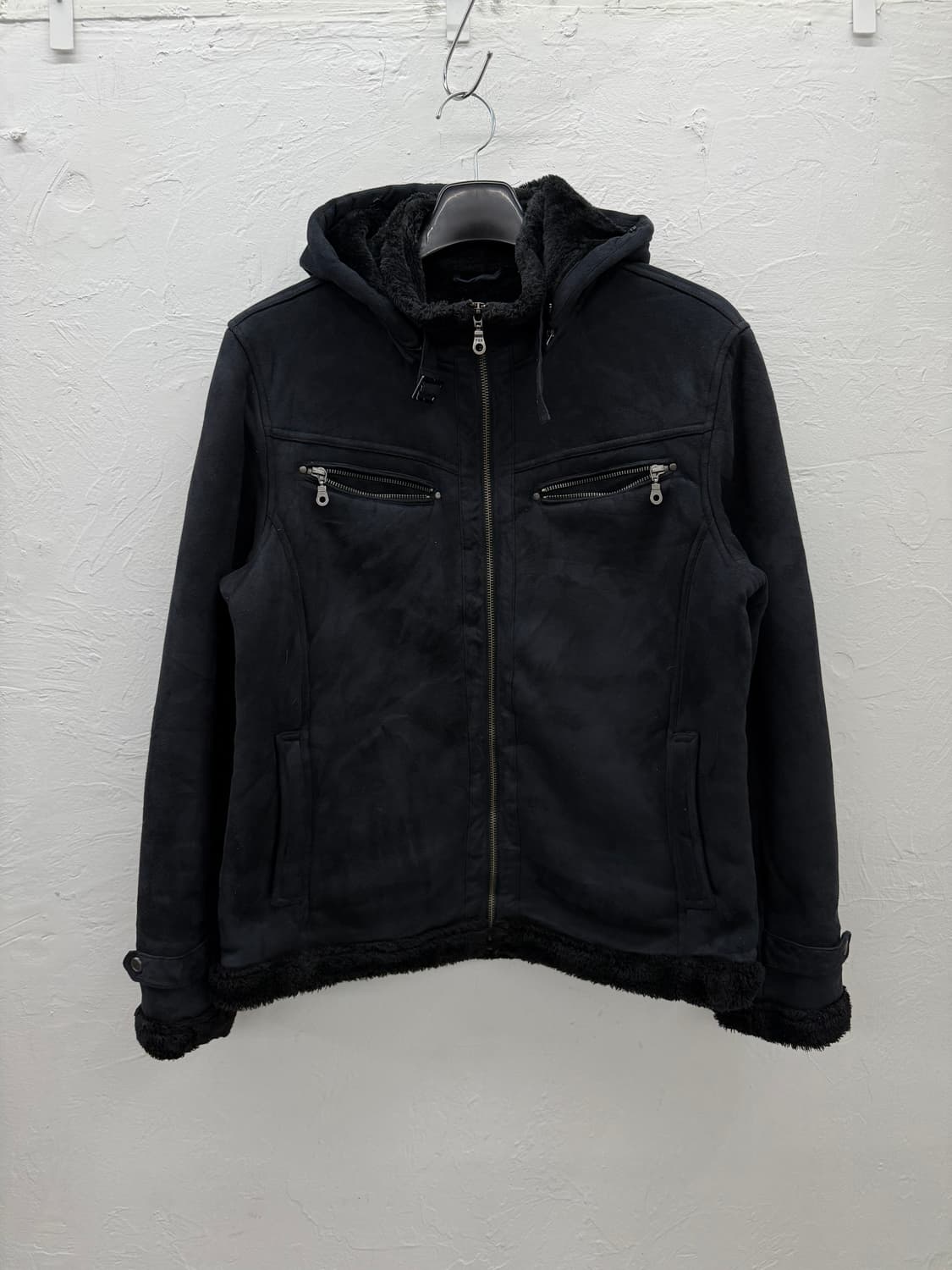 navy 스웨이드 무스탕 상품이미지1