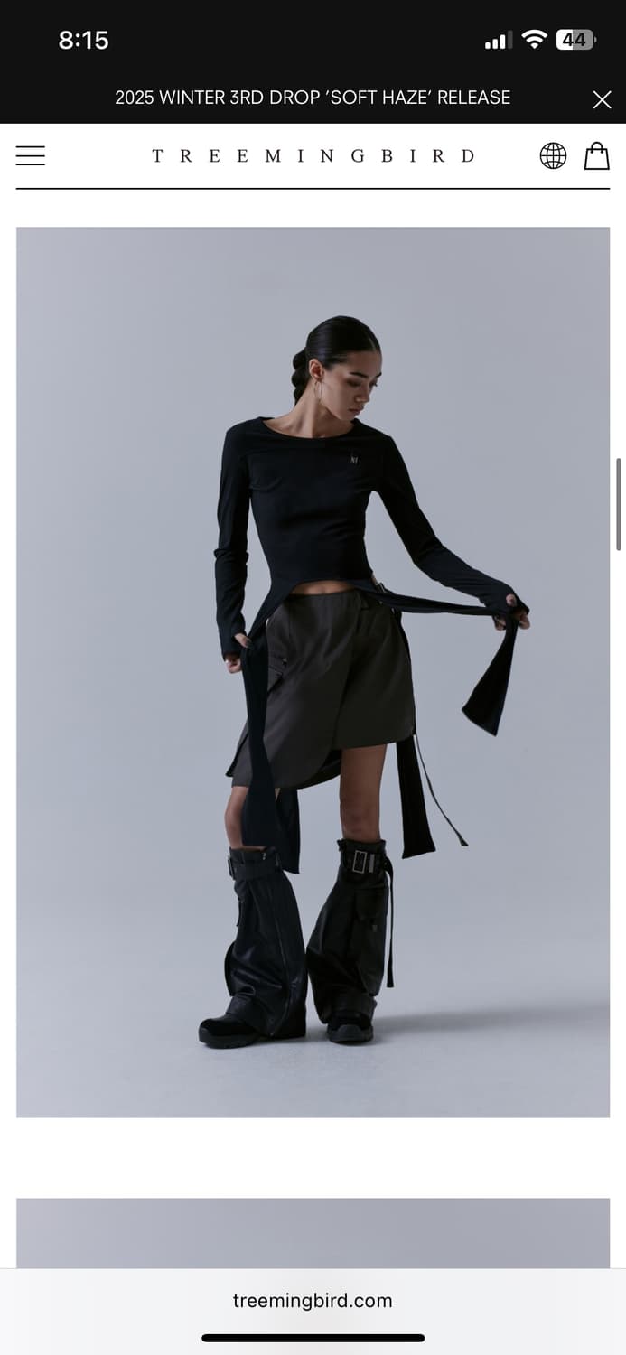 트리밍버드 back-less strap long sleeve black 상품이미지1