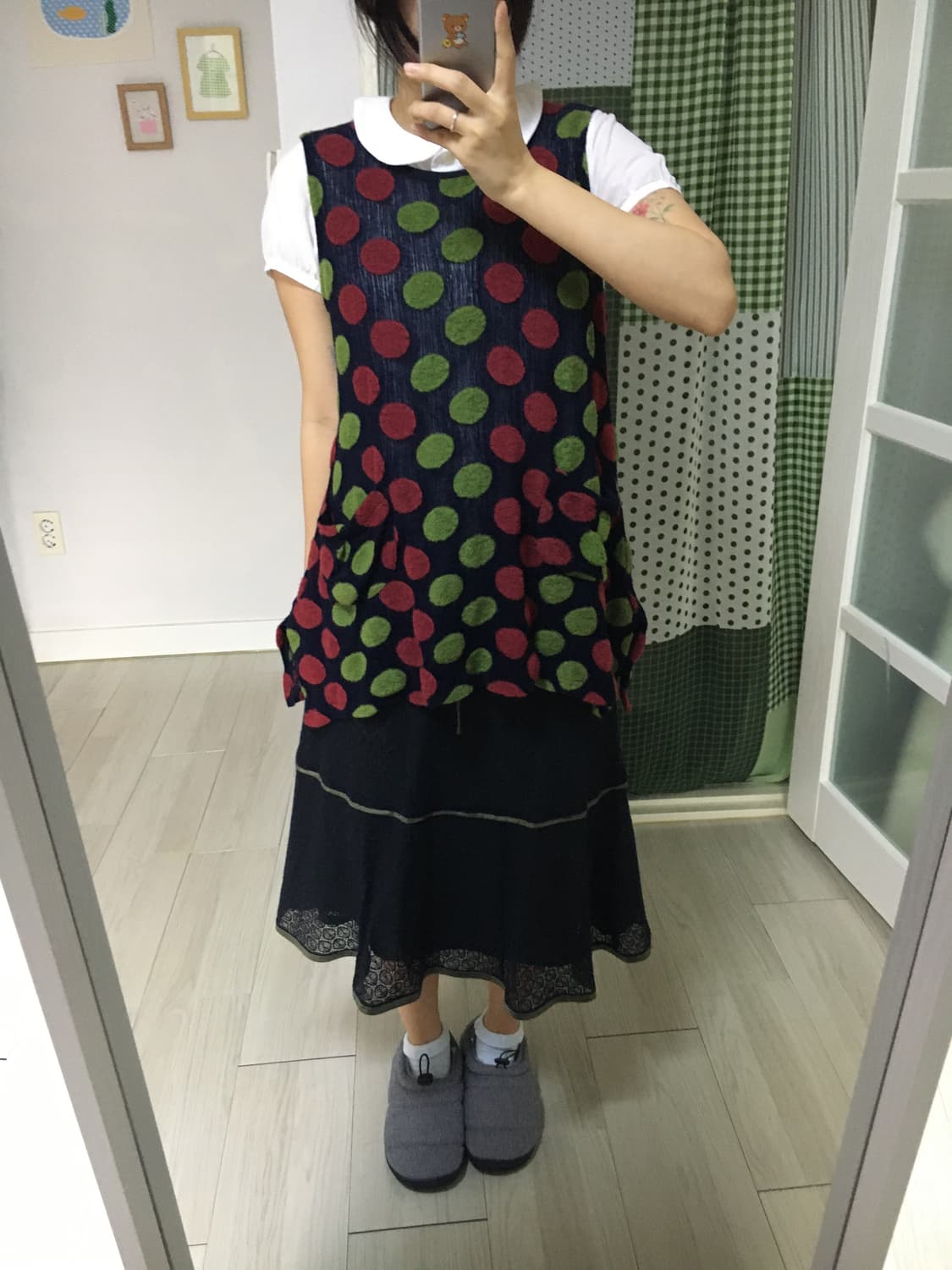 도트 포인트 민소매 니트 상품이미지7