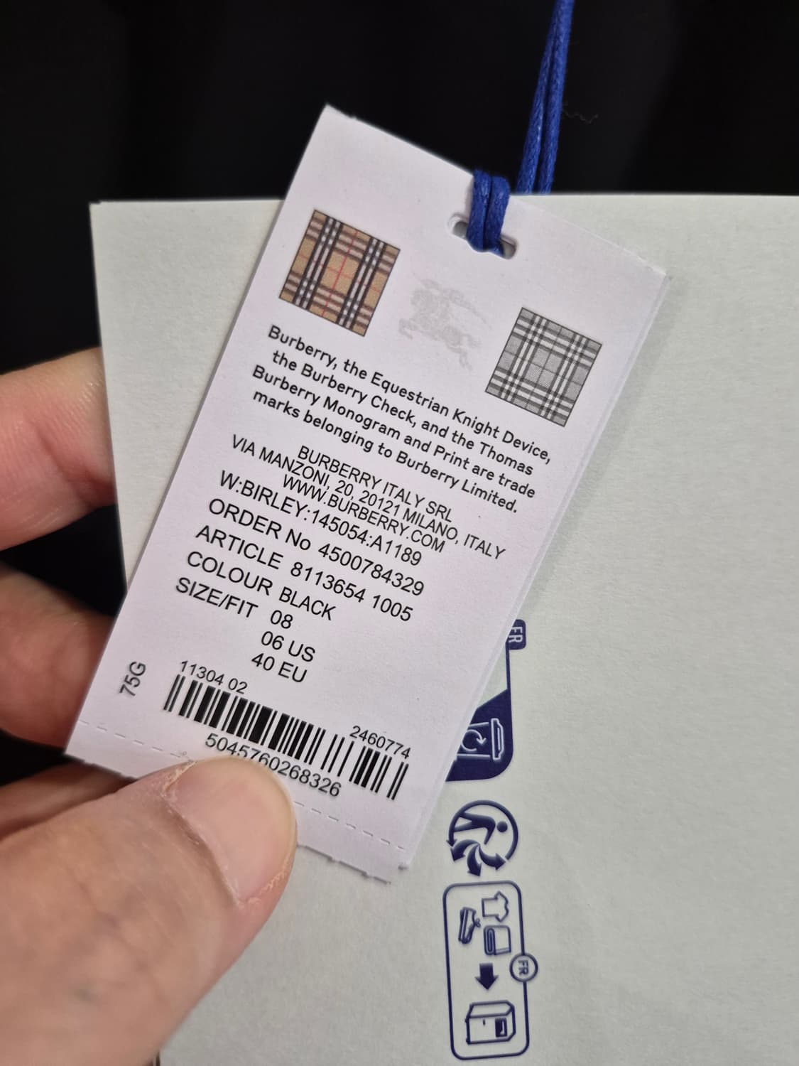 새상품))버버리 뉴BIRLEY 드로스트링 후드 자켓 블랙 상품이미지3