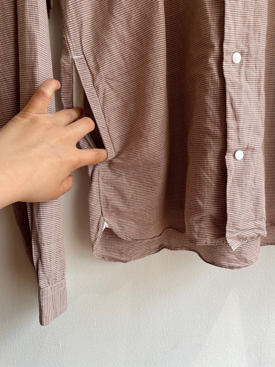 야에카 코튼린넨 체크 셔츠 상품이미지3