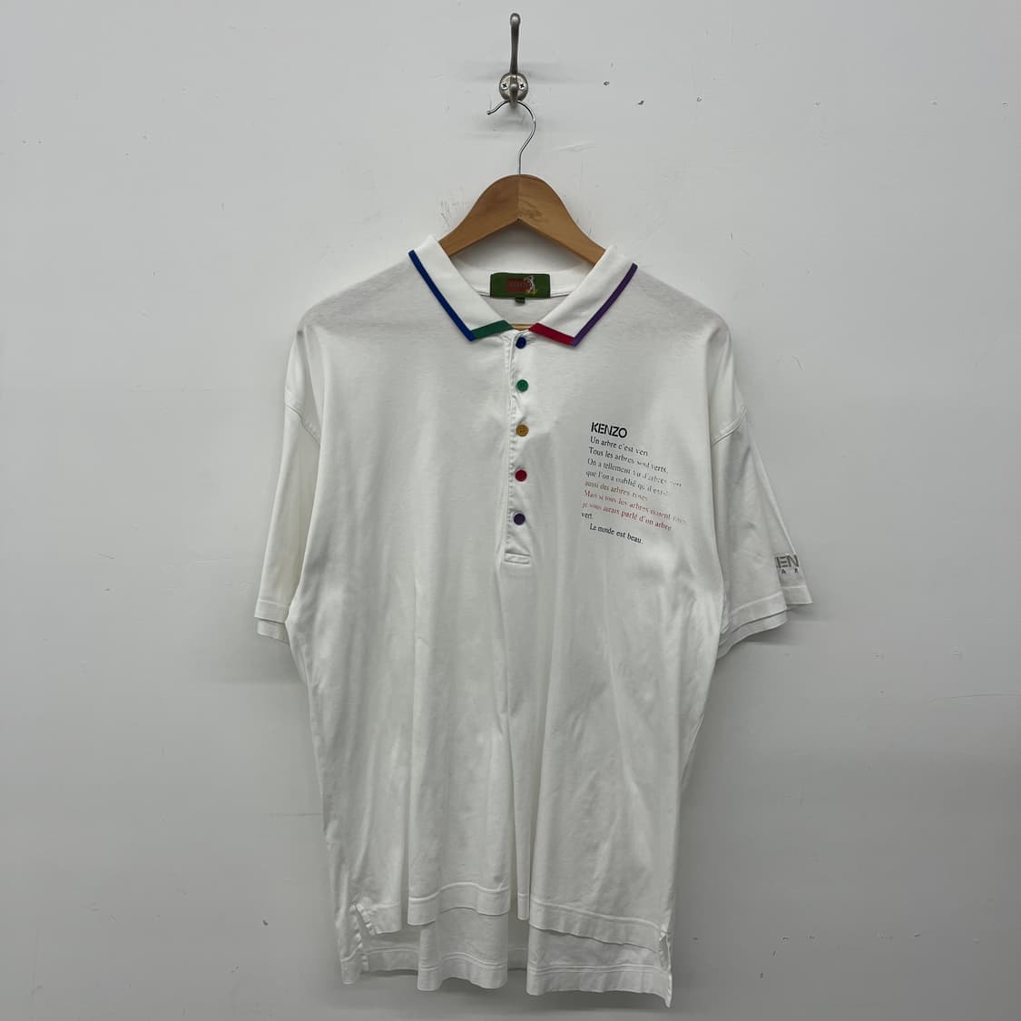 KENZO 겐조 화이트 카라 반팔 폴로티 남XL 상품이미지1