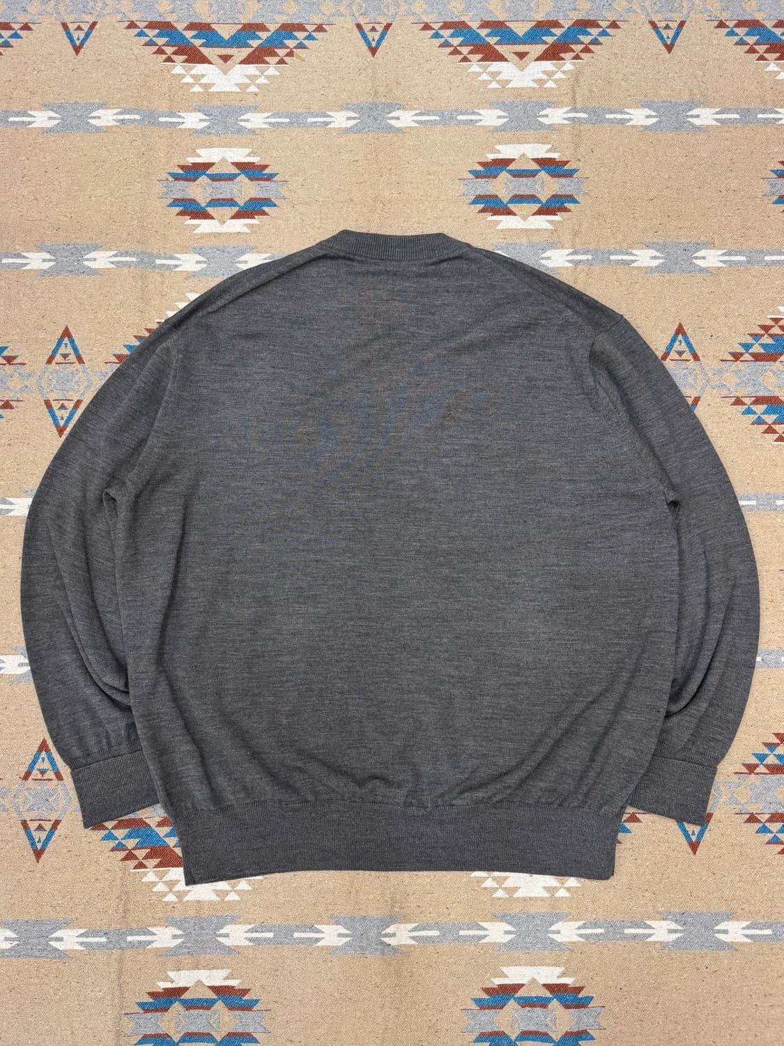 [3][L] 아프레쎄 울 니트 크루넥 스웨터 그레이 상품이미지4