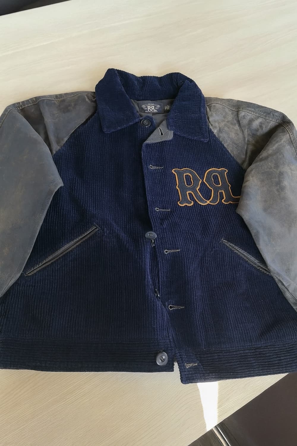 RRL 코듀로이 레더 바시티 상품이미지1