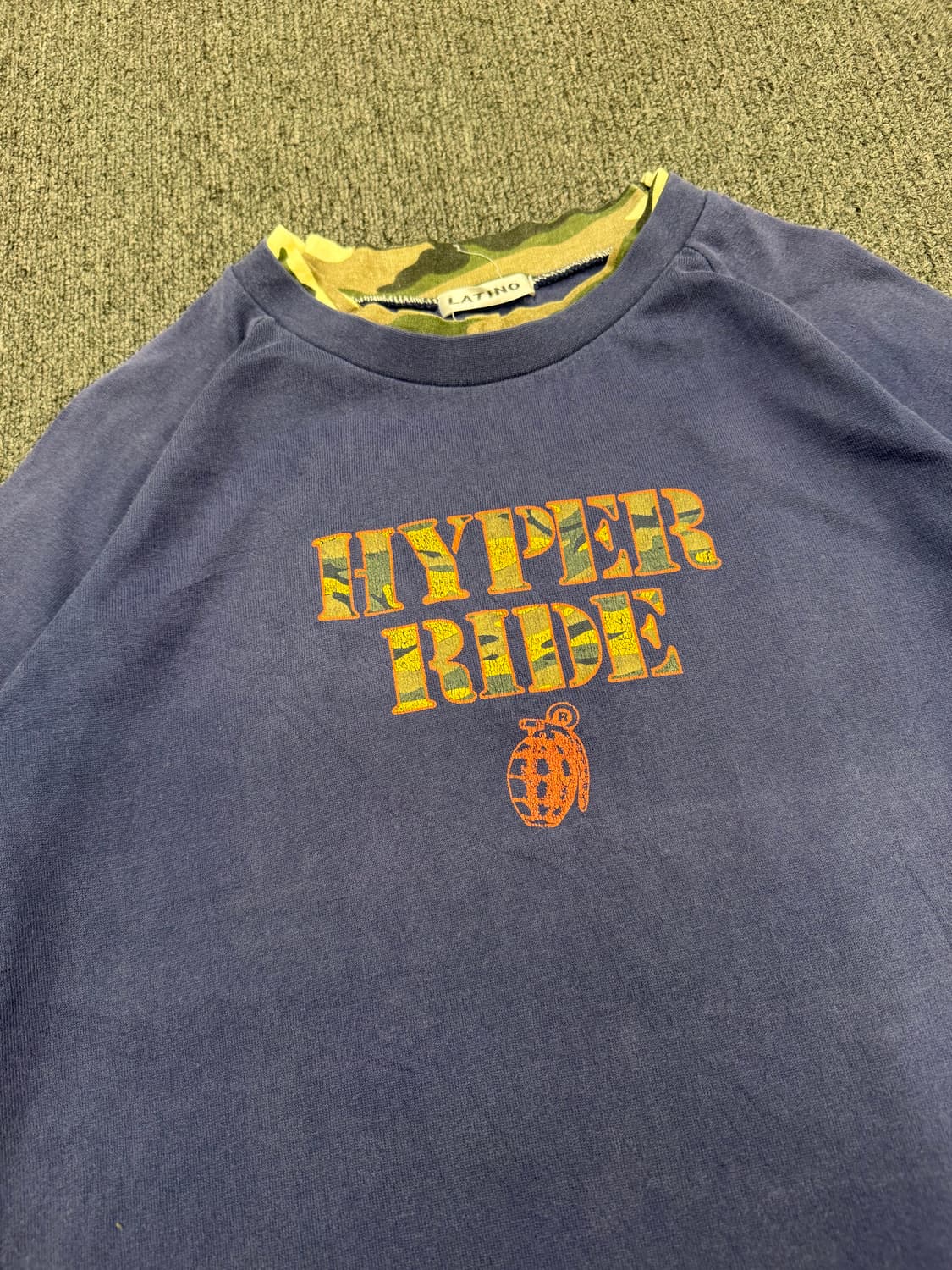 M)Japanese vintage 프린팅 카모 레이어드 네이비 반팔 상품이미지2