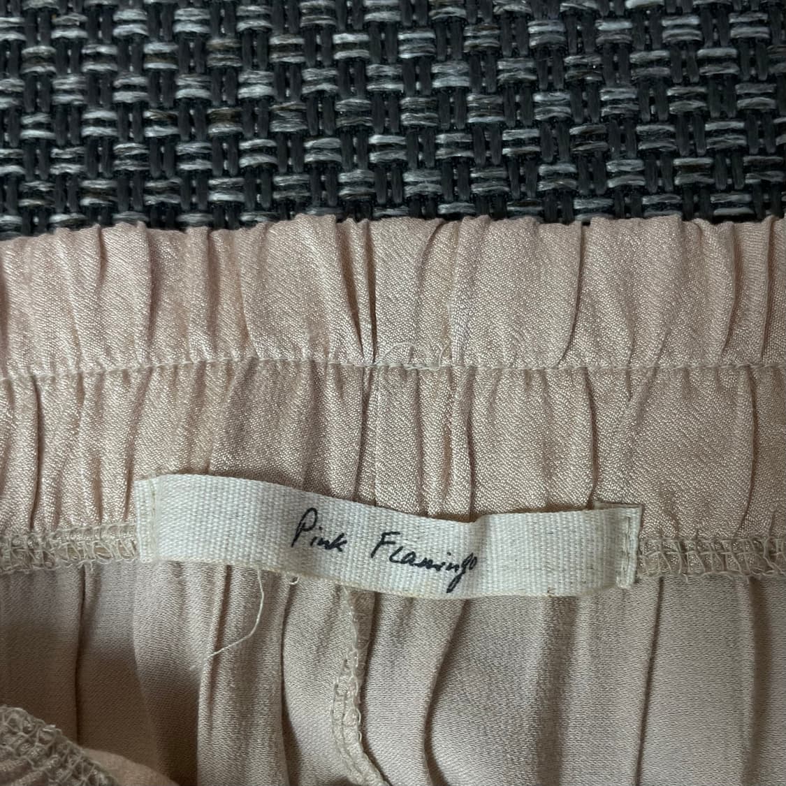 (밴딩) 핑크플라밍고 살구피치 실크 트레이닝 팬츠 상품이미지4