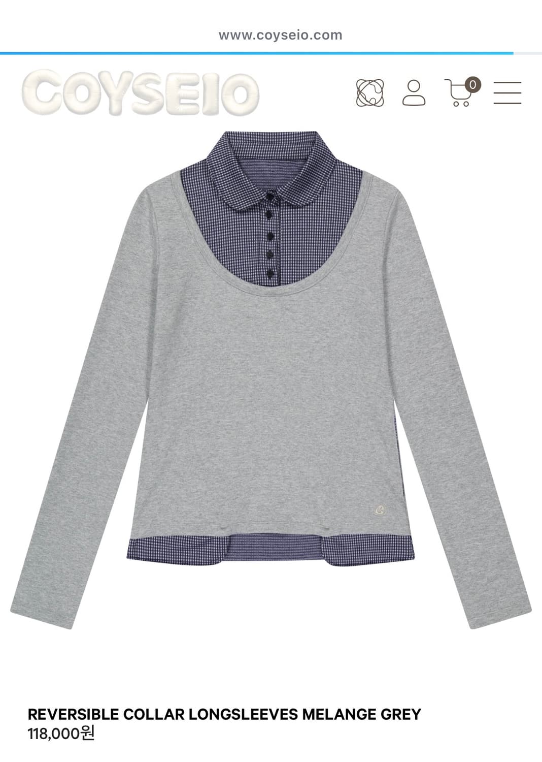 코이세이오 리버서블 롱슬리브 상품이미지1
