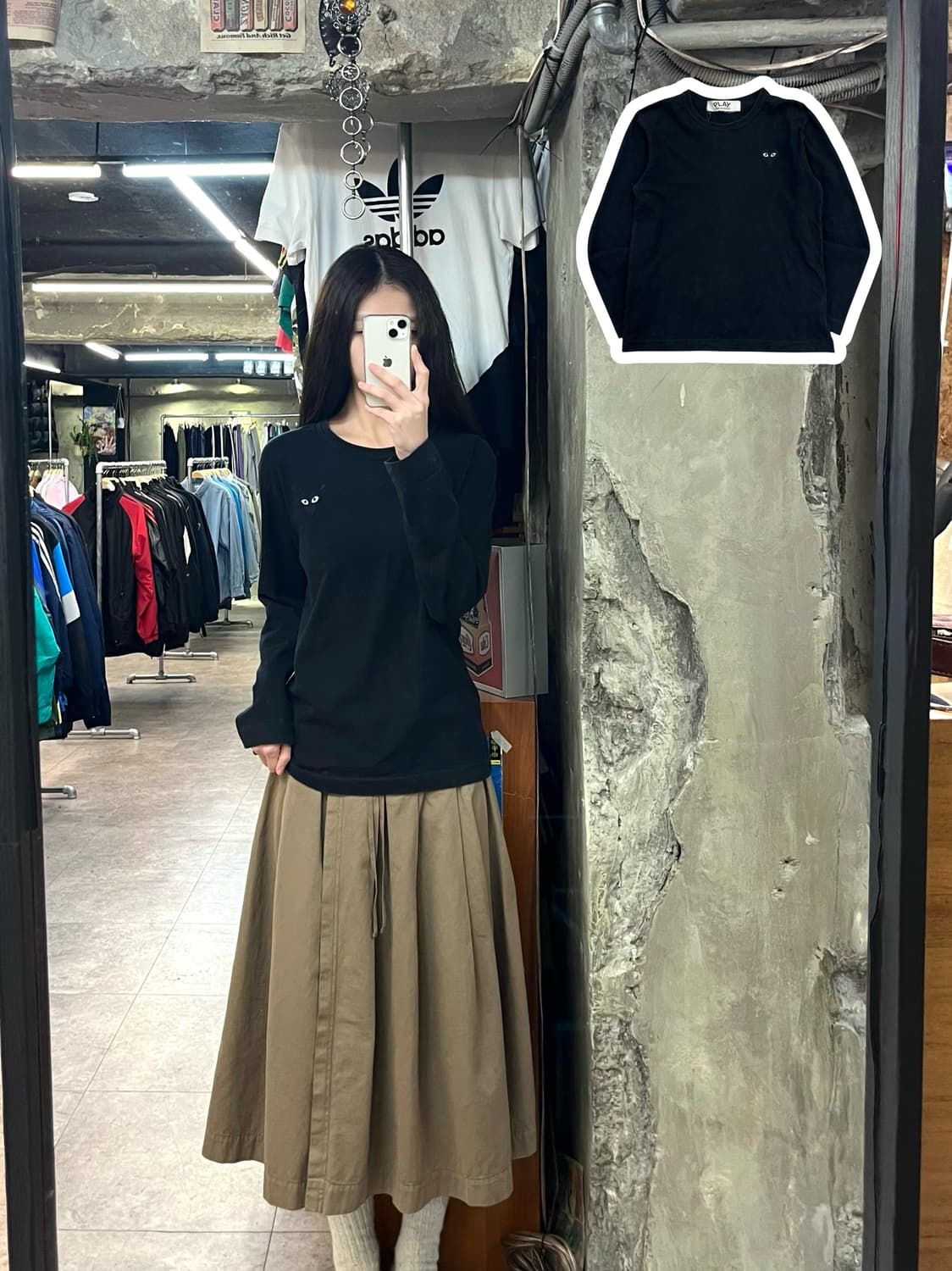 꼼데가르송 긴팔티 블랙 S #csz2840 상품이미지1