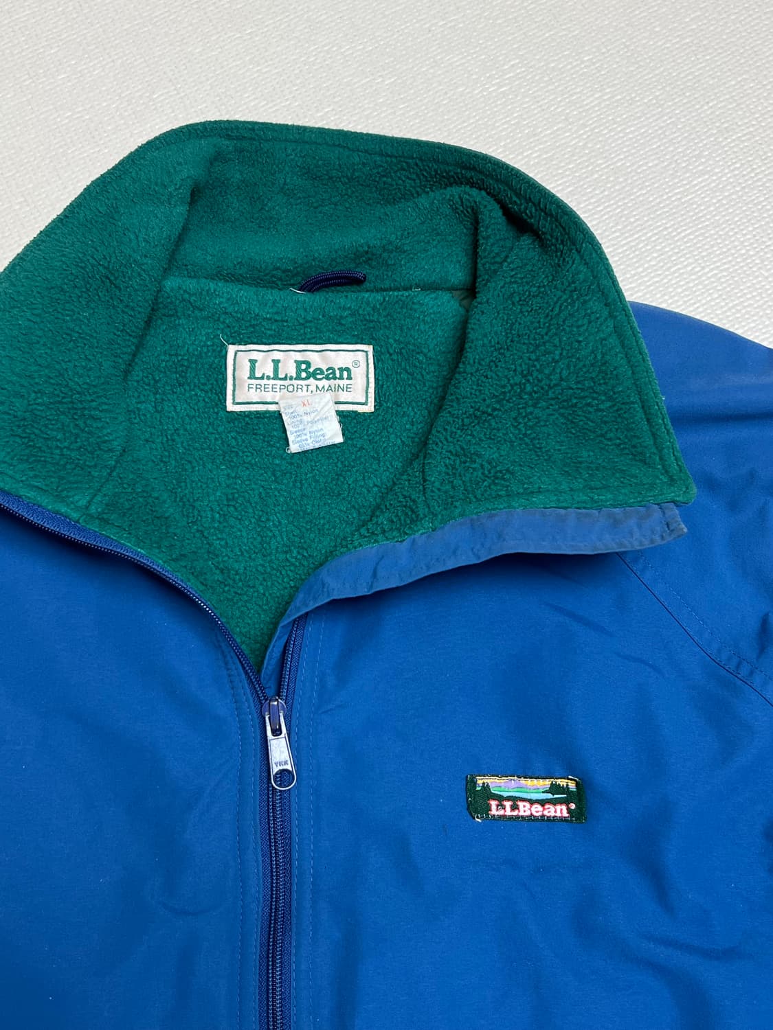 엘엘빈 나일론 웜업자켓 블루/그린 XL사이즈 상품이미지4