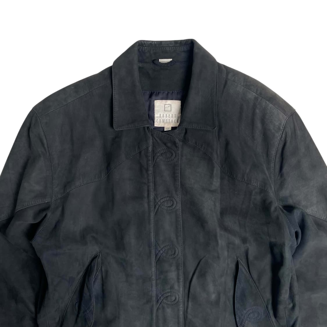 Robert comstock 스티치 링 레더 봄버 상품이미지2