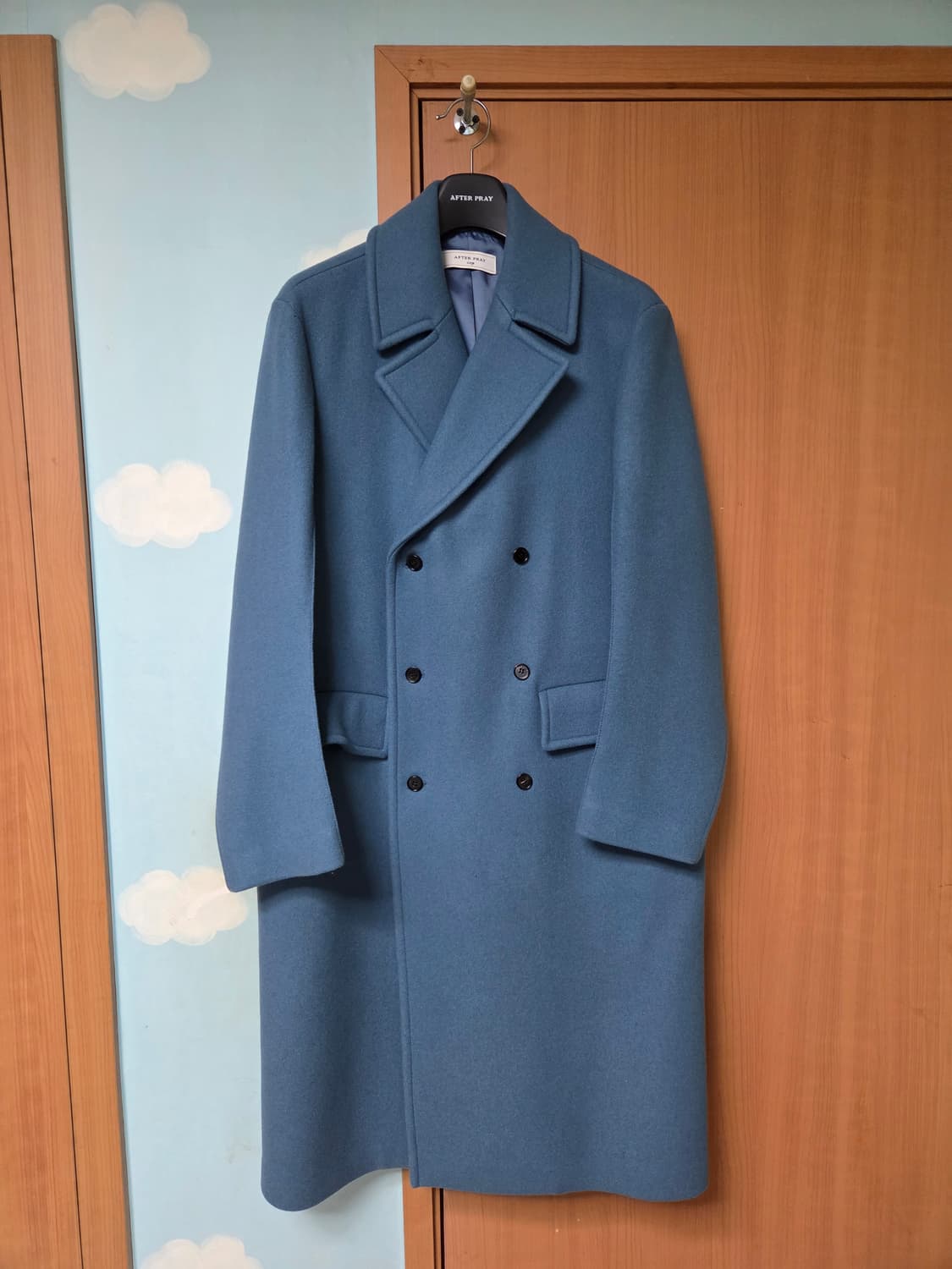 [L] 애프터프레이 셔먼 롱 피코트 블루 상품이미지3