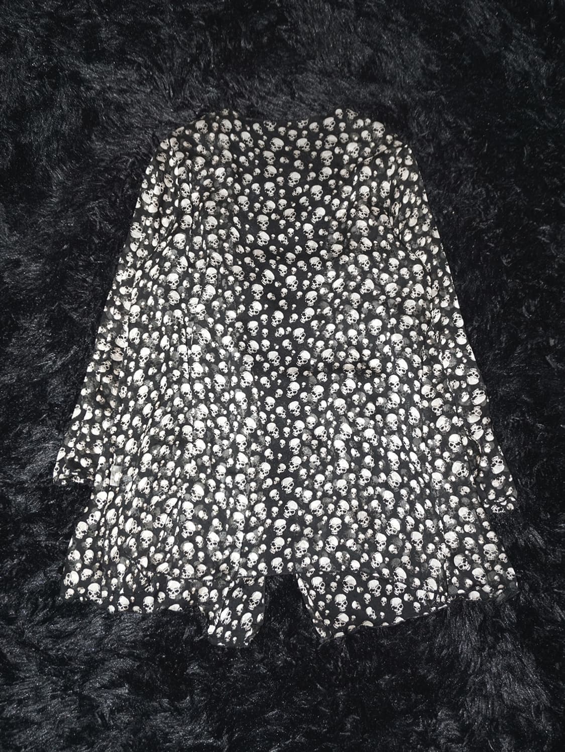 skull graphic see-through cardigan  상품이미지1