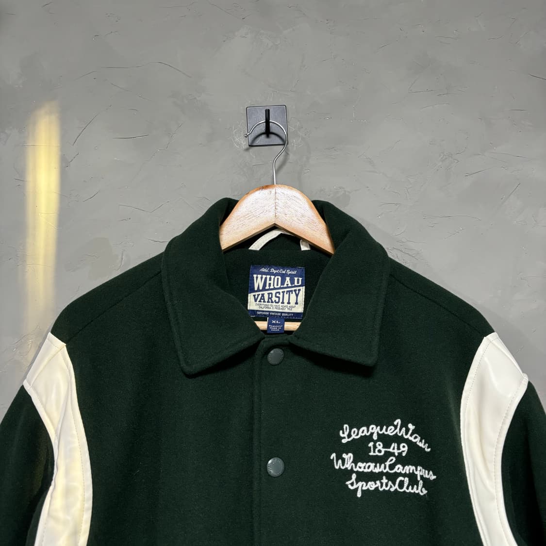 후아유 바시티 자켓 초록 그린 상품이미지2