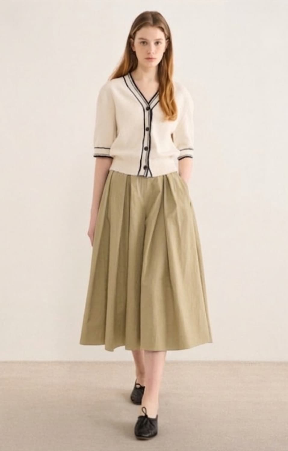 더캐시미어 인버티드 퀼로트 팬츠(치마바지) 64사이즈 상품이미지1