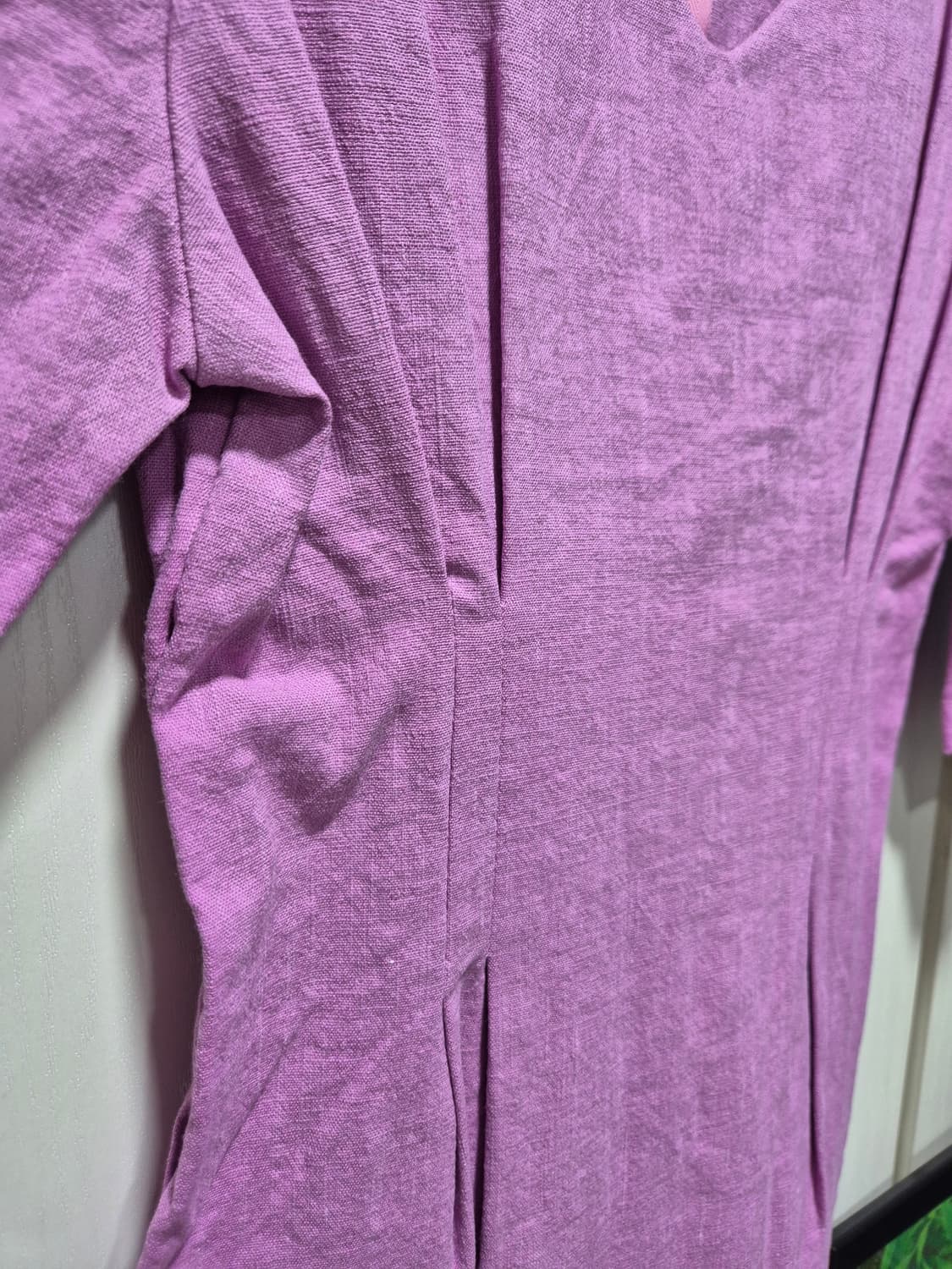 (타임세일) 라벤더 린넨 롱원피스 퍼프 반팔 상품이미지2