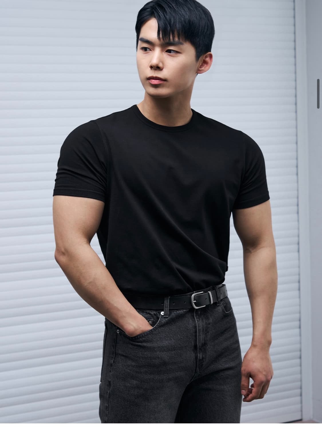 (새상품)(XL)드로우핏 만재 콜라보 러스티 머슬핏 티셔츠 BLACK반 상품이미지8