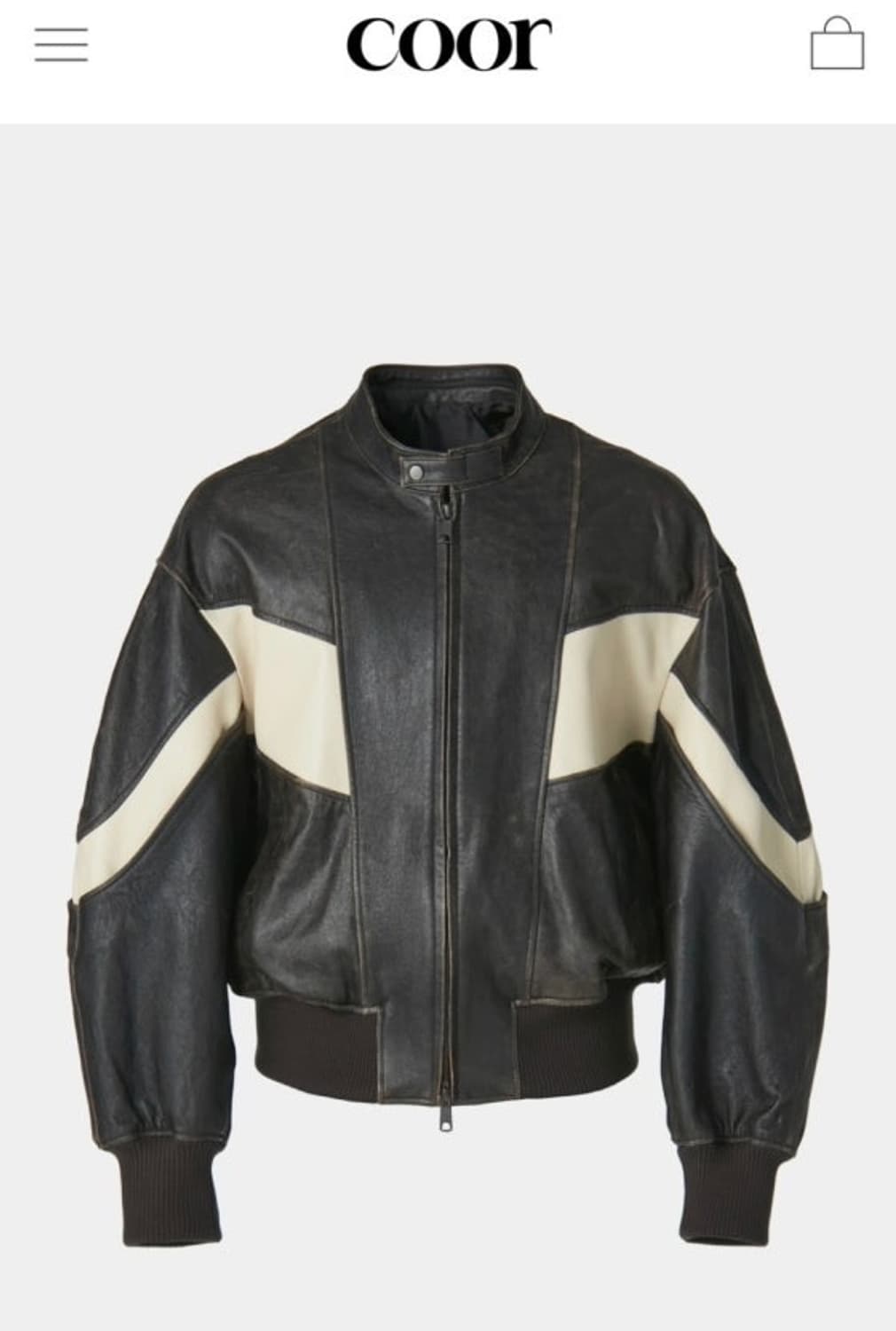 쿠어 디스트레스 믹스 레더 자켓 상품이미지1