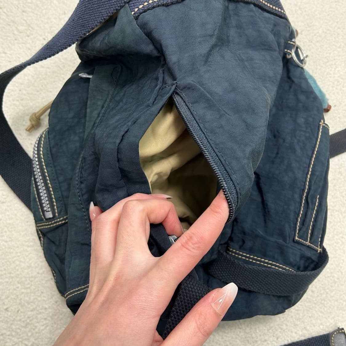 키플링 투포켓 스티치 청록색 복도리 백팩 상품이미지7