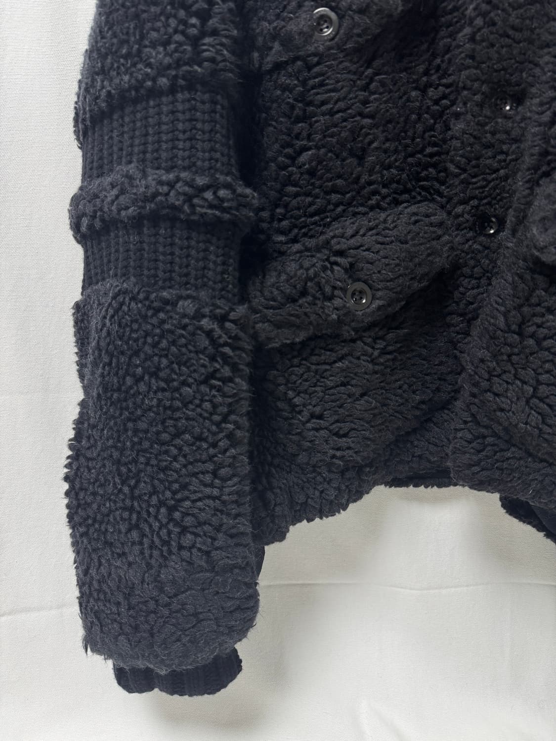 사카이 페이크 쉬어링 리브드 울 바시티 자켓 상품이미지8