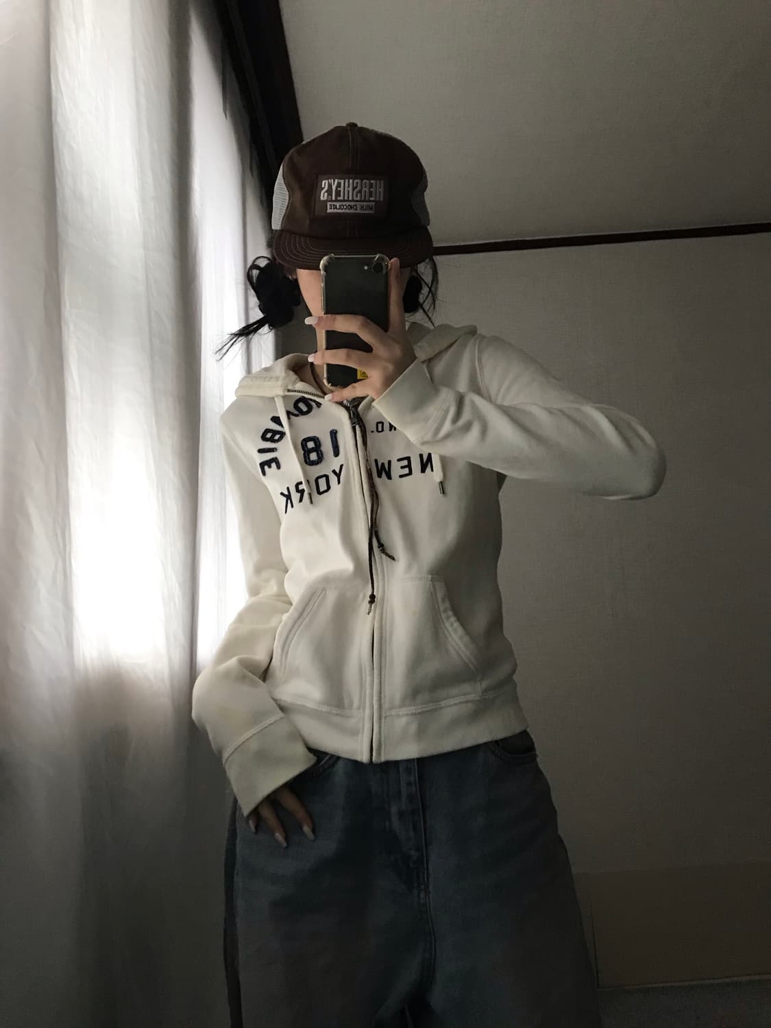 아베크롬비 화이트 슬림핏 후드집업 상품이미지3