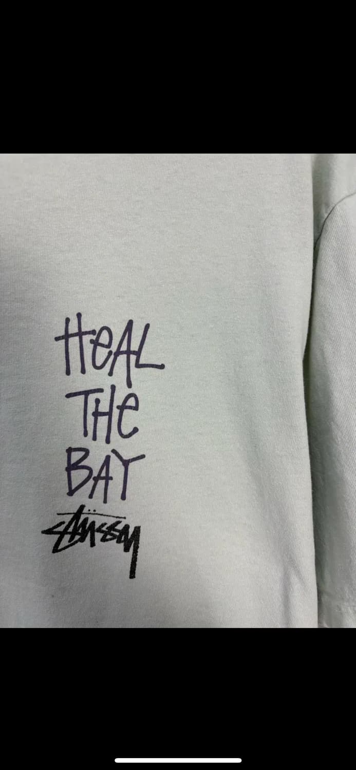 스투시 X 힐 더 베이 피그먼트 다이드 민트 반팔 H1904 상품이미지4