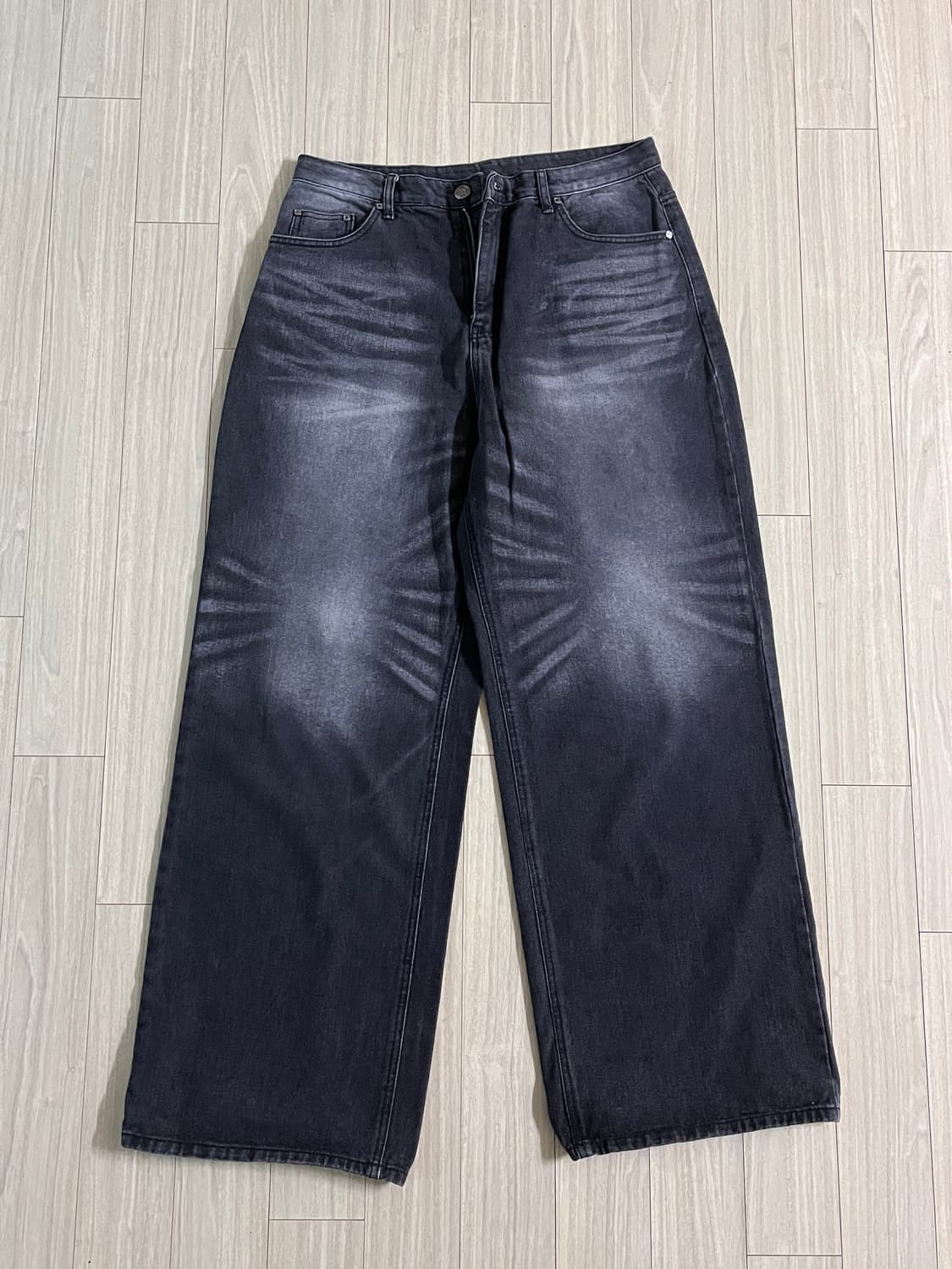 DNSR 디앤에스알 시그니처 와이드 데님 팬츠 블랙 흑청 xl 상품이미지2