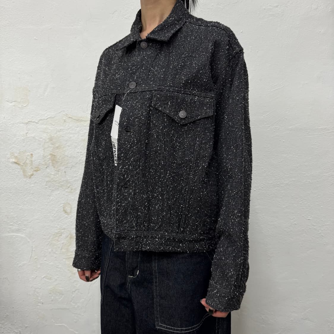 417 EDIPICE 블랙컬러 워시드 데님 부클 트러커 자켓 상품이미지1