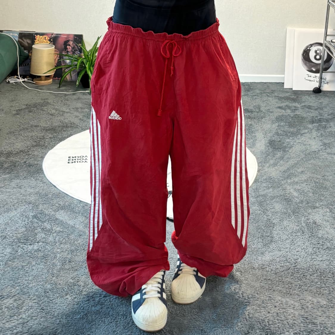 90s ADIDAS 올드스쿨 레드 트랙팬츠 상품이미지1