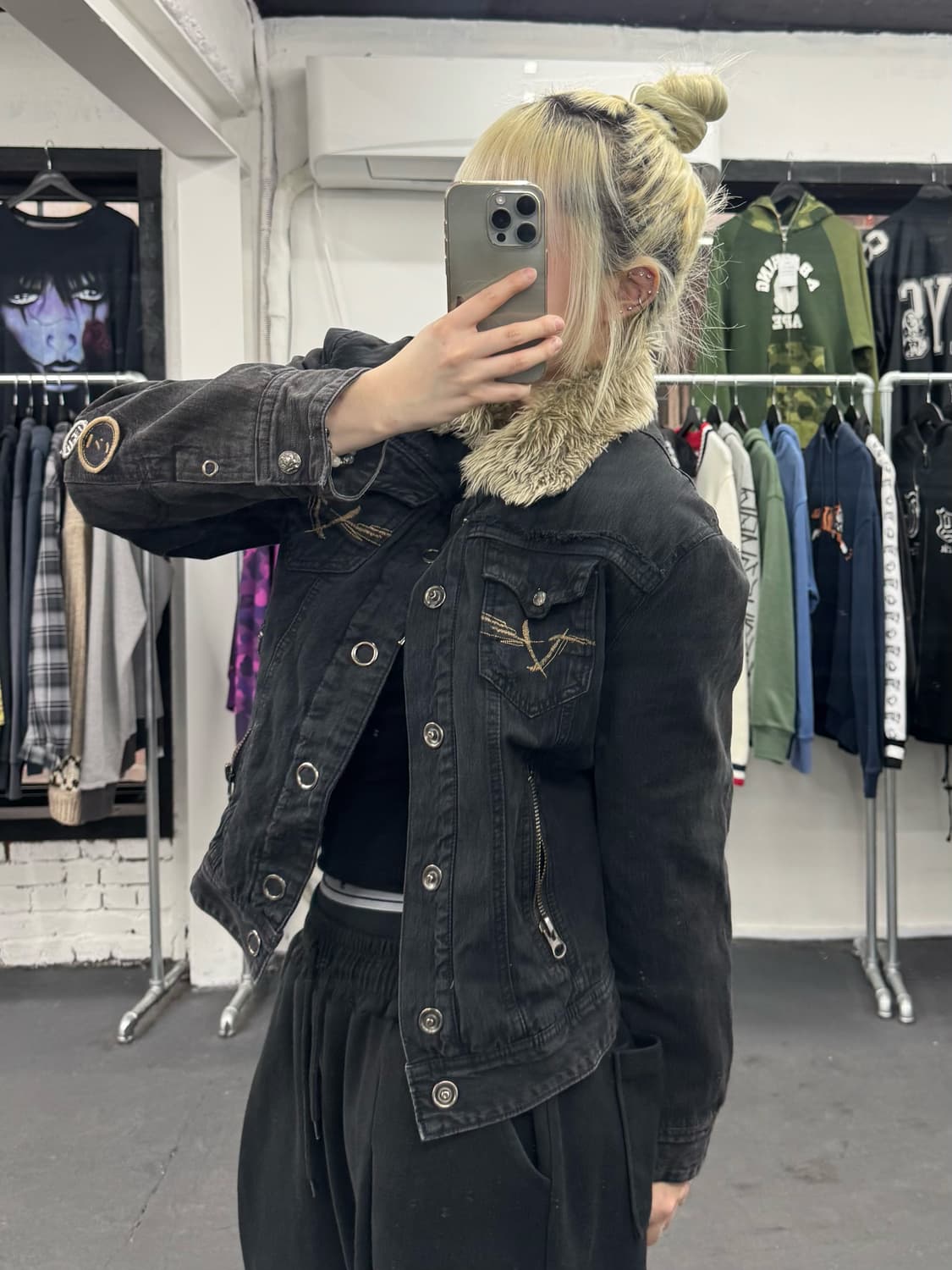 VTG Y2K 쉐르파 데님자켓 상품이미지1