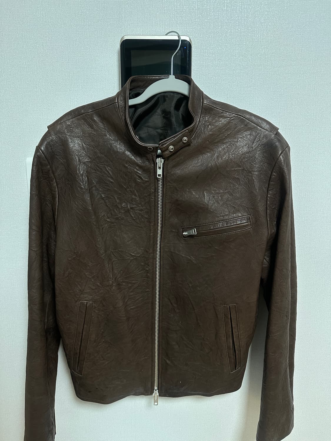 쿠어 엠보 양가죽자켓M 새상품 상품이미지2