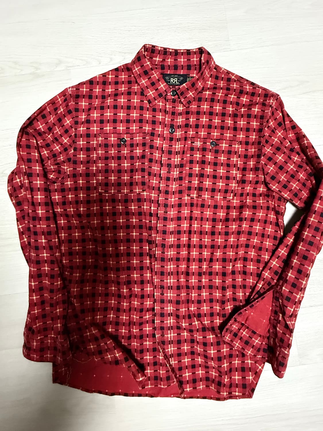 RRL 더블알엘 플래드 프린트 샤모아 워크셔츠 XL 상품이미지2