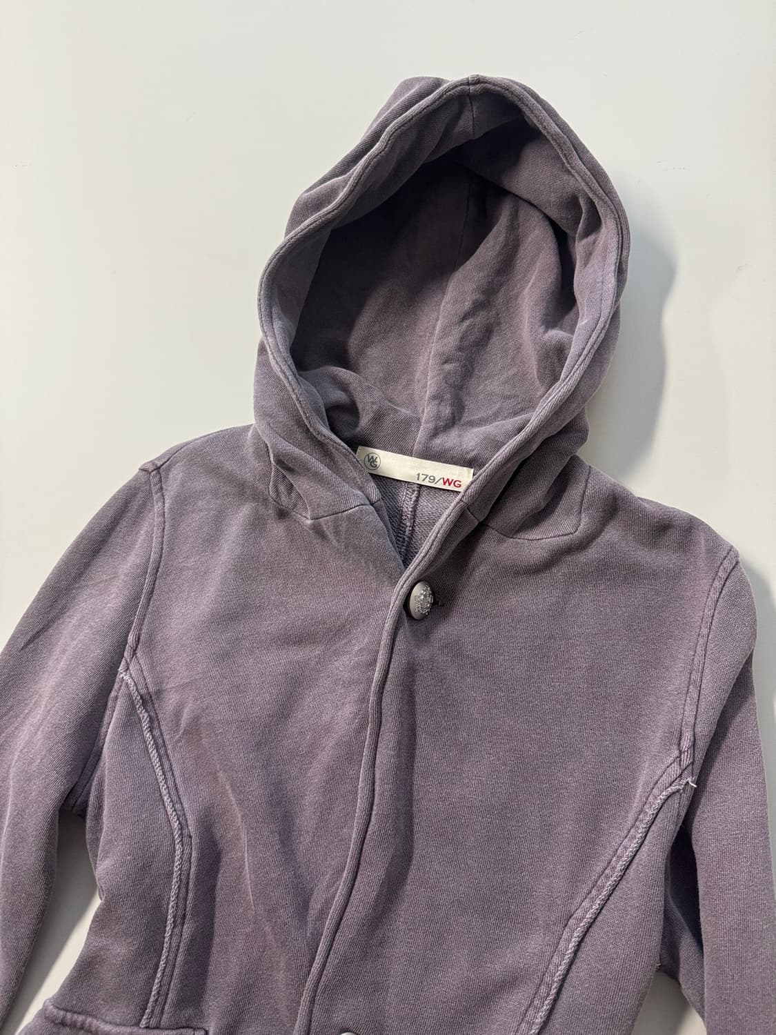 워싱 후디드 버튼 디테일 자켓 상품이미지2