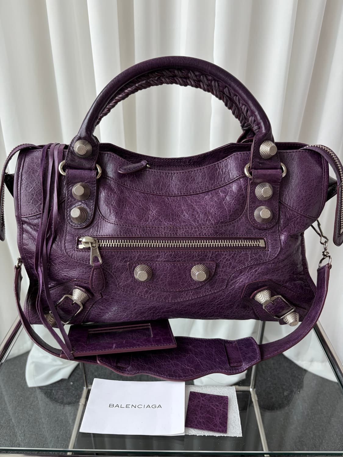 발렌시아가 시티 모터백 퍼플 상품이미지3