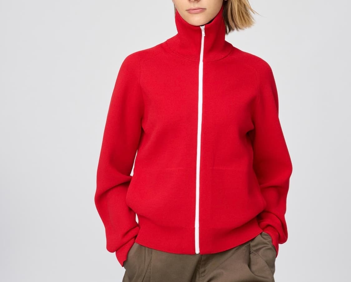 유니클로C 워셔블밀라노립풀집가디건 레드 Xs 상품이미지1