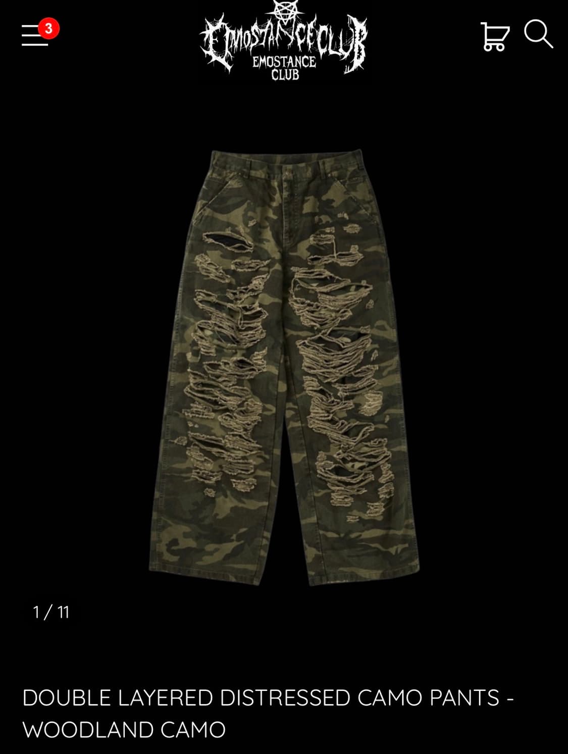 에모스탠스 디스트로이드 카모팬츠 2사이즈 상품이미지1