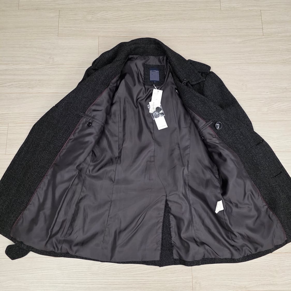 남성 더블 모직 코트 블랙 상품이미지3