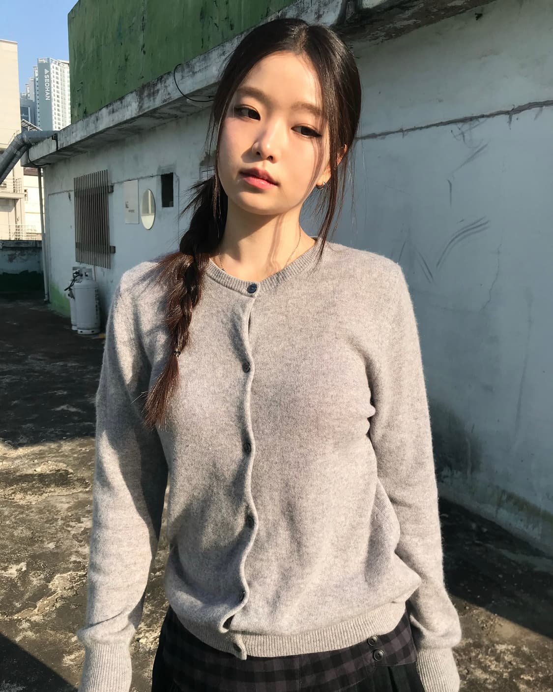 캐시미어 그레이 가디건 상품이미지1