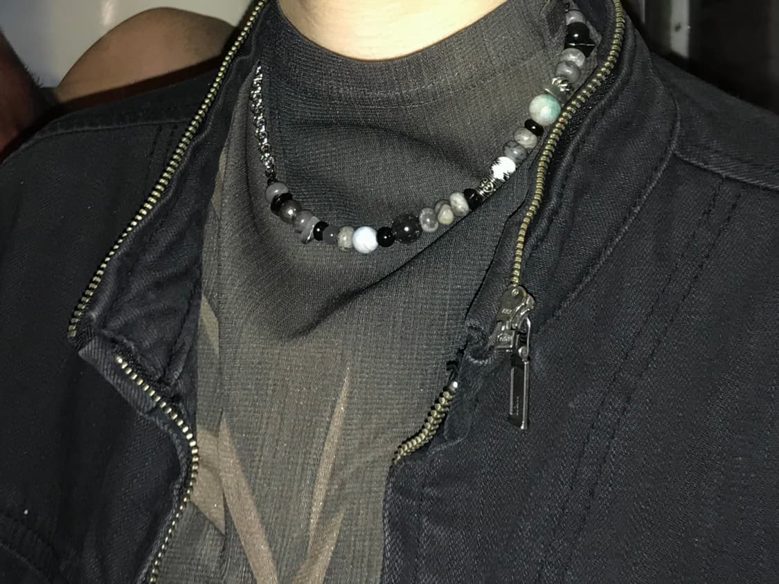 Half stone chain necklace🪨 상품이미지3