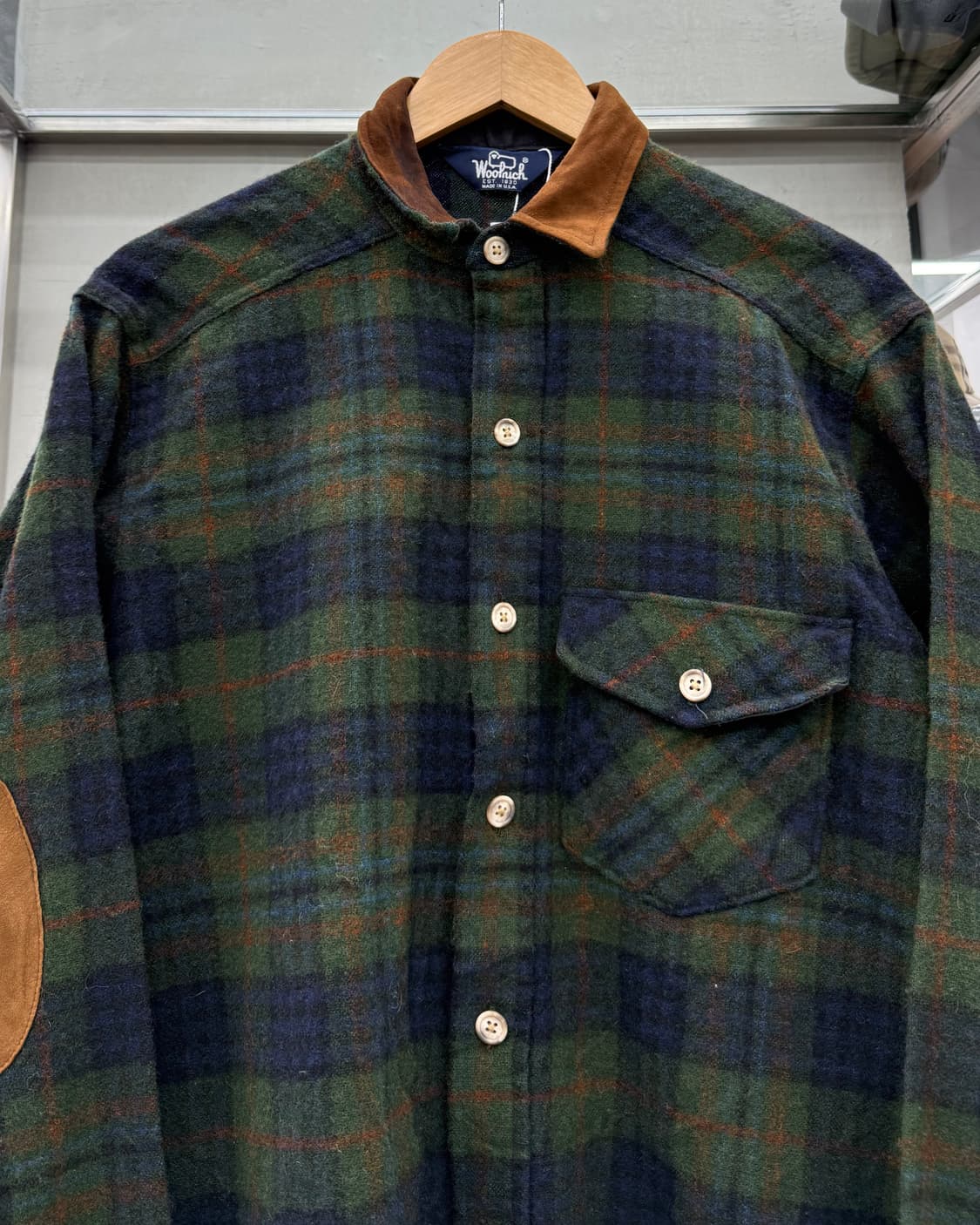  울리치 Woolrich 00s USA 타탄체크 헤링본 울 셔츠 상품이미지3