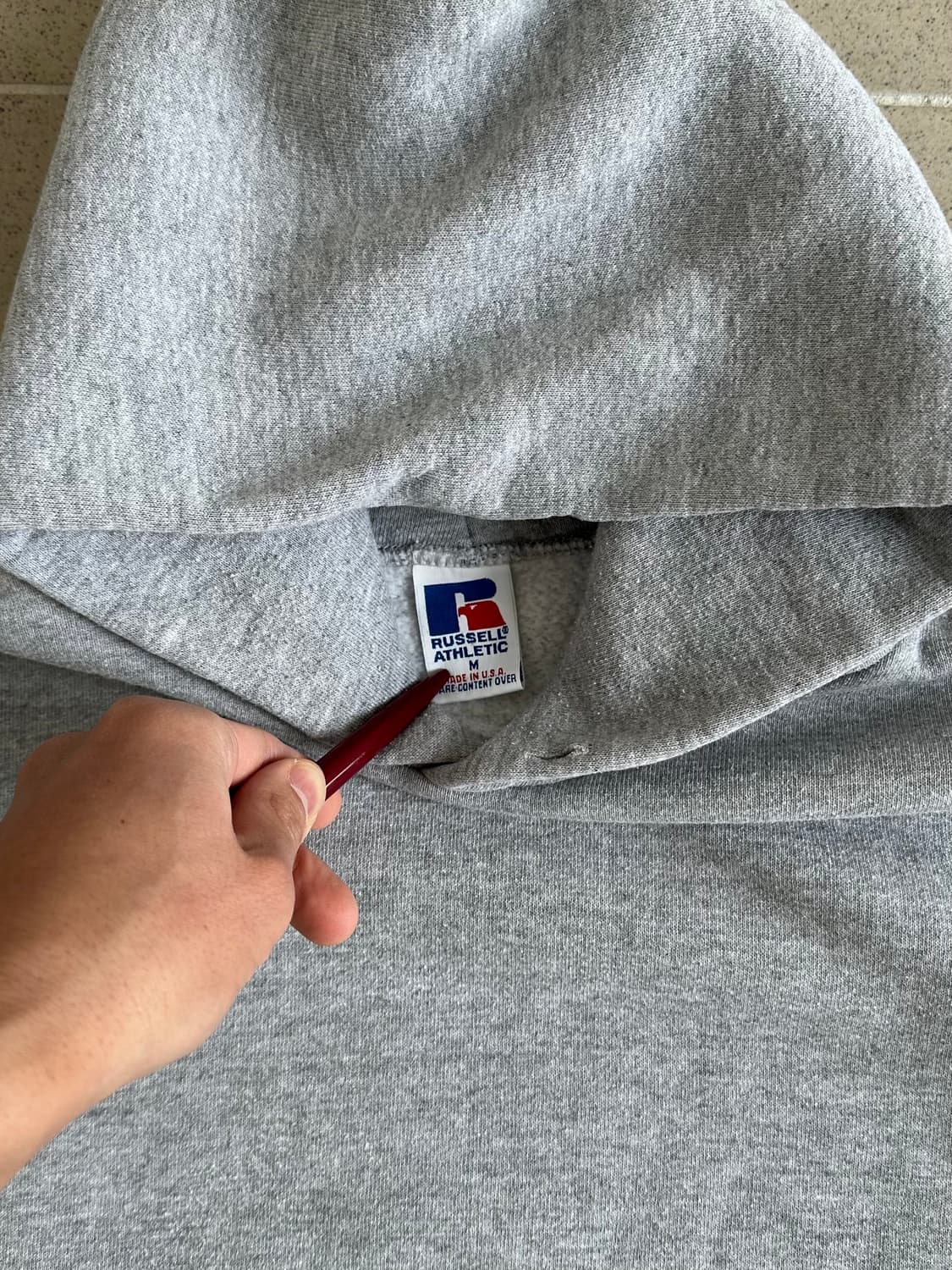 90s 빈티지 러셀 후드 그레이 M USA 상품이미지9