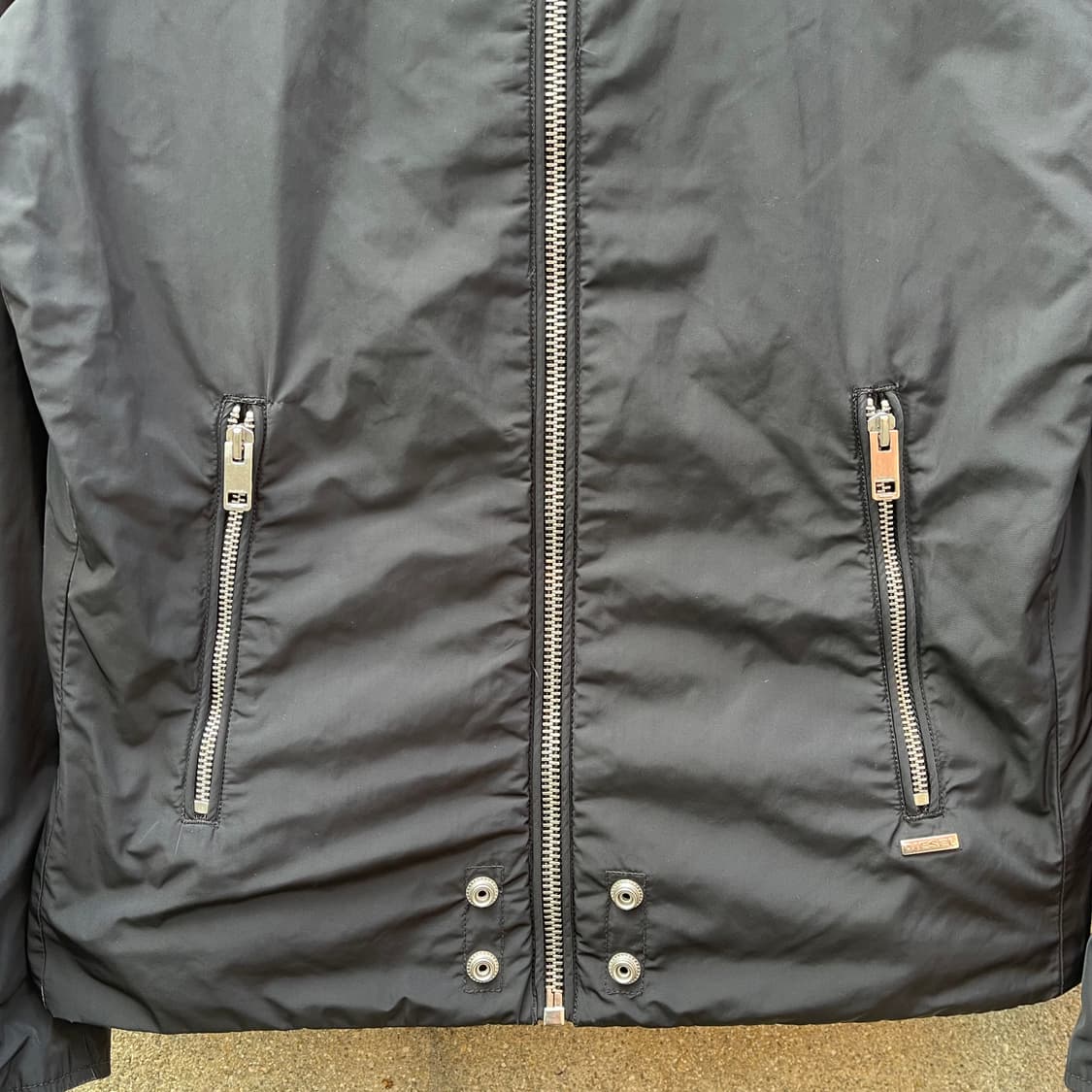 [S] 디젤 블랙 나일론 바이커 남여 자켓 상품이미지4