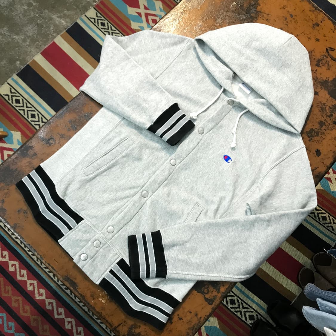 챔피온 리버스위브 그레이 스타디움 후드 자켓 남성 102 여성 프리사이즈 상품이미지2