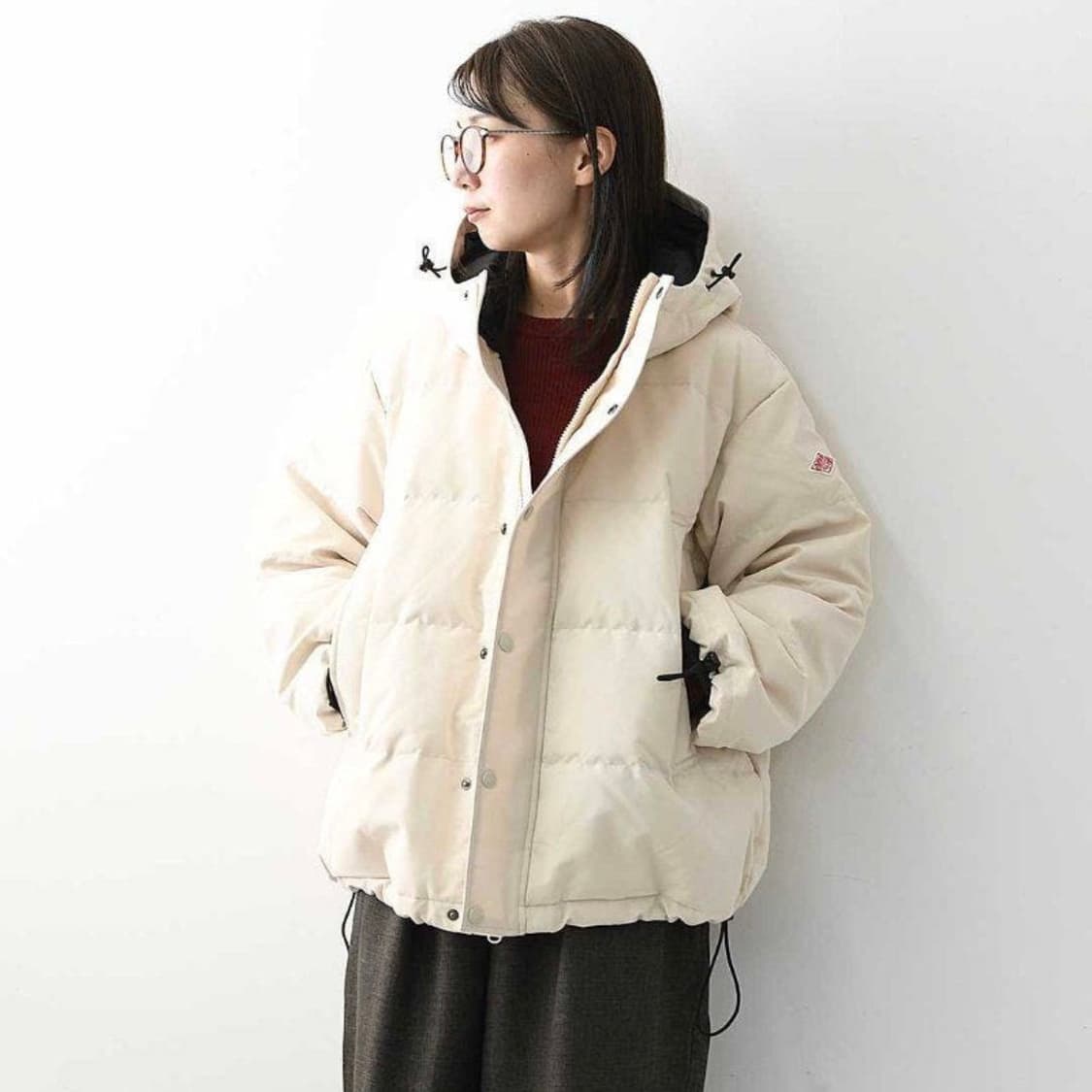 단톤 패딩 빅실루엣 후드 다운 자켓 상품이미지4